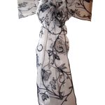 10 weiße beflockte Organza-Schärpen