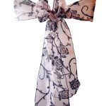 10 Stück babyrosa beflockte Organza-Schärpen