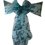 10Pc Turquoise Flocked Organza Sashes