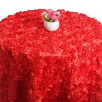 120'' rote Rosetten-Tischdecke