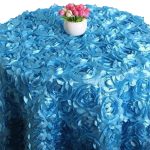 120'' Turquoise Rosette Tablecloth