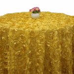 132'' Gold Rosette Tablecloth