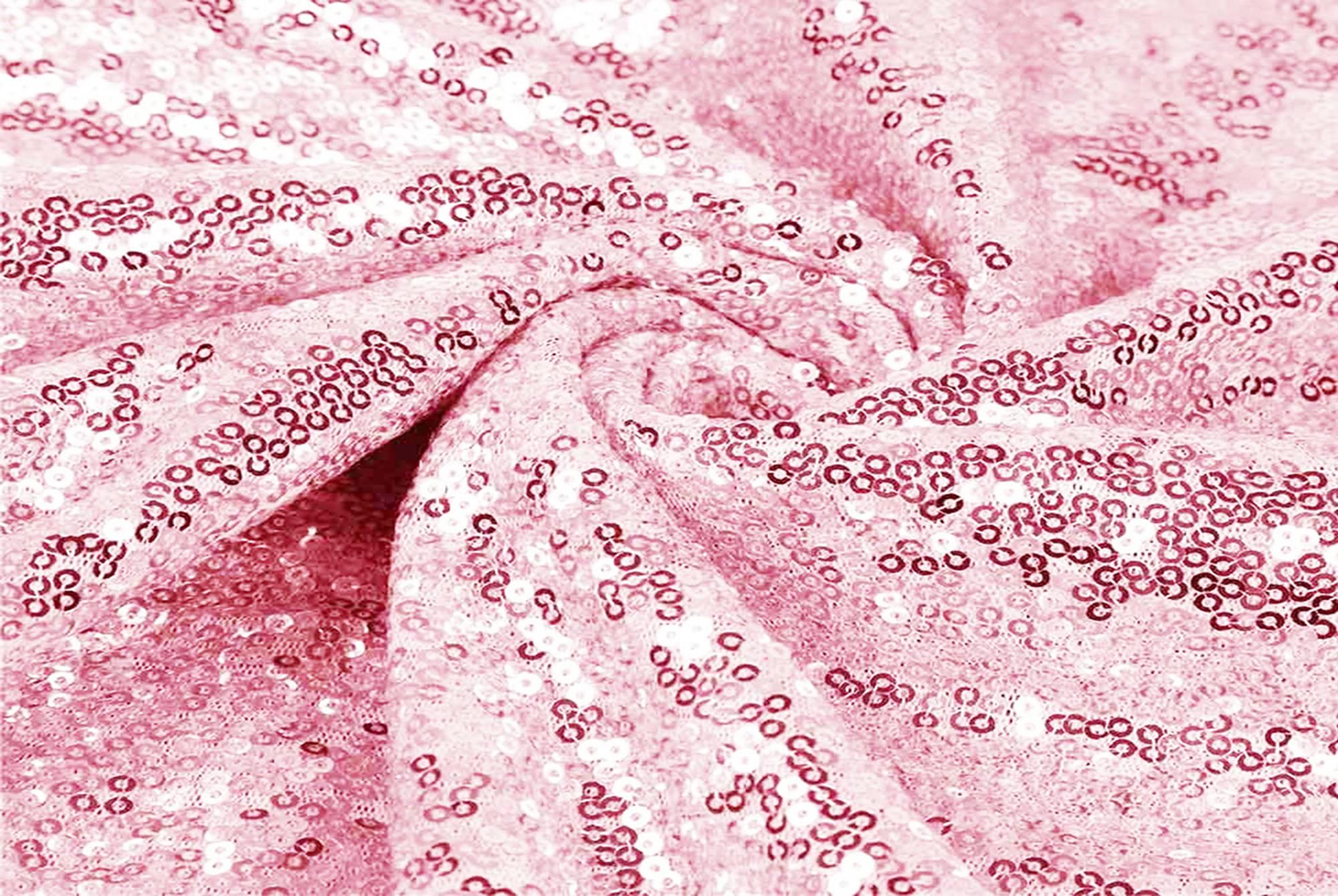 132671818.jpg 70'' rosa Pailletten-Tischdecke - Image 1