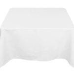 35 x 35'' White Polyester Tablecloth