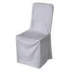 Square Top Grey Polyester Chair Cover