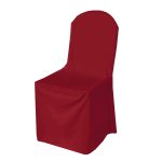 Burgund Polyester-Stuhlhusse (runde Spitze)