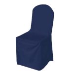Navy Blue Polyester Chair Cover (Round Top)