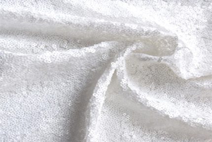 90'' White Sequin Tablecloth