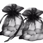 50 Stück schwarze mittlere Organzabeutel 12 cm x 9 cm