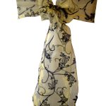 10Pc Gold Flocked Organza Sashes