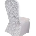 White Rosette Chair Cover