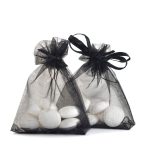 50Pc Black Small Organza Bags 9cm x 7cm