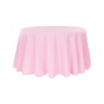 54" Round Light Pink Polyester Tablecloth