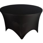 5FT Round Black Spandex Tablecloth