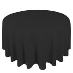 90" runde schwarze Polyester-Tischdecke