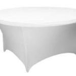 6FT Round White Spandex Tablecloth