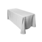 60" x 102" Grey Polyester Tablecloth