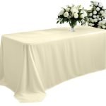 60'' x 126" Ivory Polyester Tablecloth - Image 6