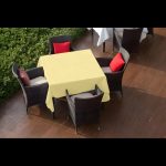 54" x 54'' Ivory Polyester Tablecloth - Image 3