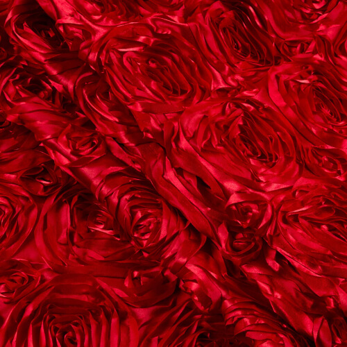 Red Rosette Fabric 1M