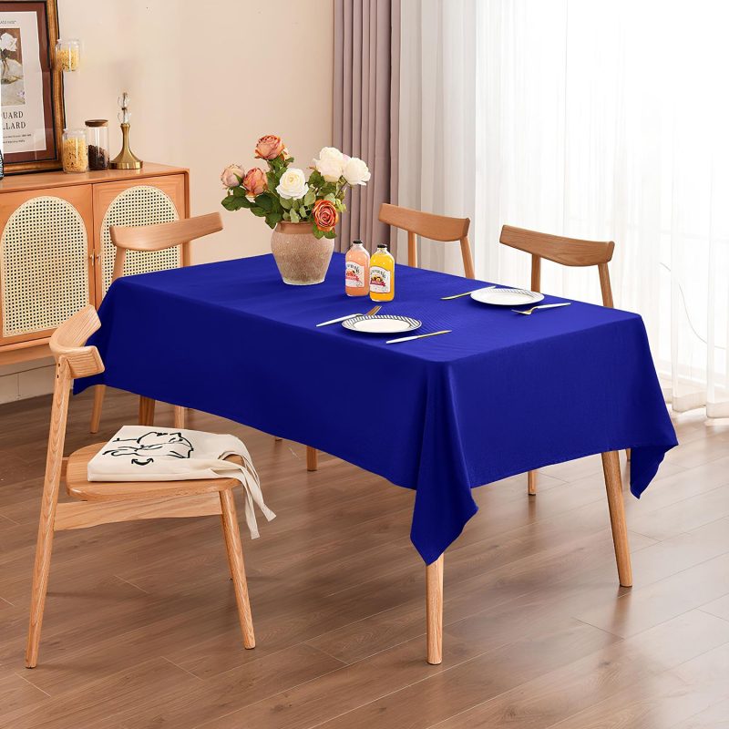 Royal blue rectangle polyester table cover 1