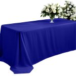 52" x 70" Royal Blue Polyester Tablecloth - Image 8
