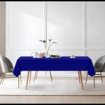 52" x 70" Royal Blue Polyester Tablecloth - Image 7