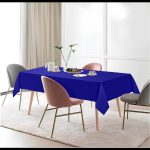 52" x 70" Royal Blue Polyester Tablecloth - Image 6