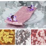 12'' x 14'' Rose Pink Sequin Table Napkin