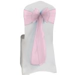 10 Stück babyrosa Organza-Stuhlschärpen - Image 4