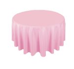 70" Round Light Pink Polyester Tablecloth