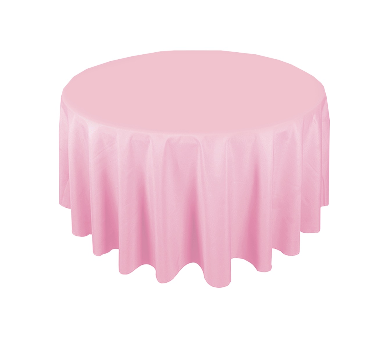 bistro-rosa-runde-tischdecke 5.jpg 120" runde hellrosa Polyester-Tischdecke – Bild 1