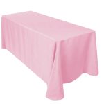 70'' x 144" Light Pink Polyester Tablecloth