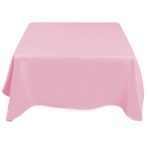 70'' x 70'' Light Pink Polyester Tablecloth