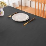 70" x 90" Black Polyester Tablecloth - Image 5