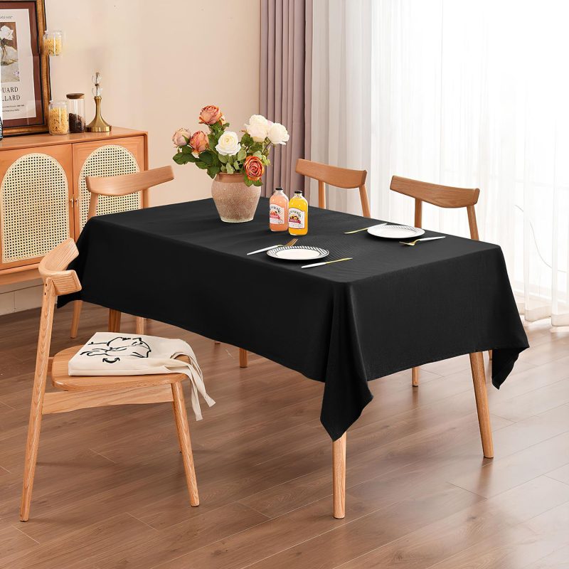 black rectangle polyester table cover 1