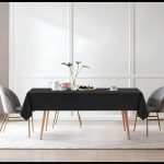 70" x 90" Black Polyester Tablecloth - Image 8