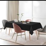 70" x 90" Black Polyester Tablecloth - Image 7