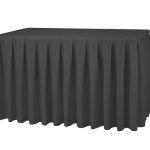 21FT (252") Black Polyester Table Skirt