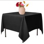 58" x 58'' Black Polyester Tablecloth - Image 6
