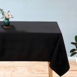58" x 58'' Black Polyester Tablecloth - Image 5