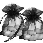 50Pc Black Large Organza Bags 14cm x 10cm