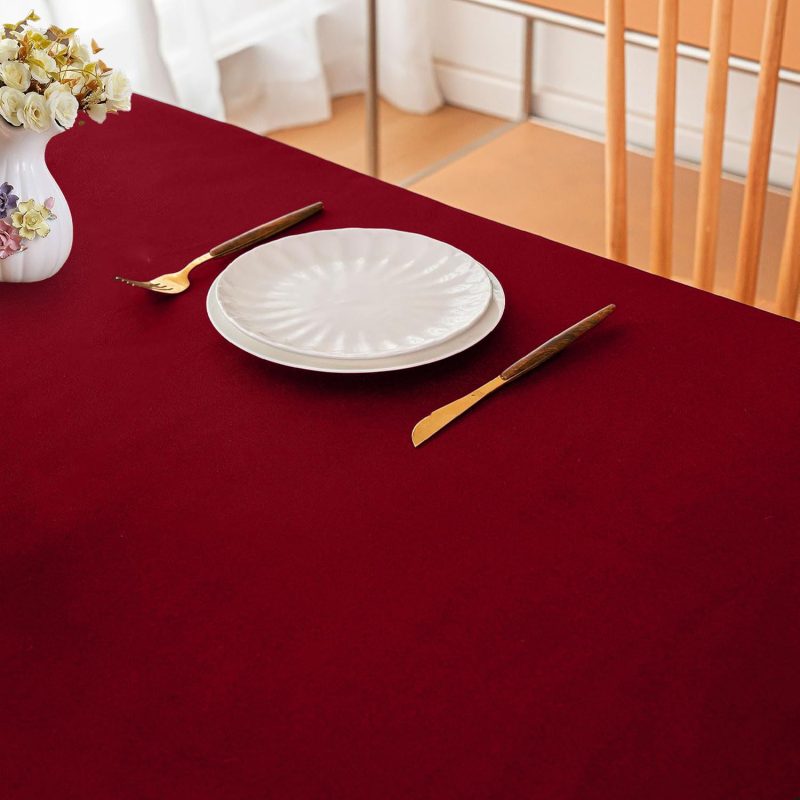 burgundy polyester table cloth 1