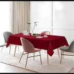 70" x 90" Burgundy Polyester Tablecloth - Image 5