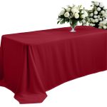 70" x 90" Burgundy Polyester Tablecloth - Image 3