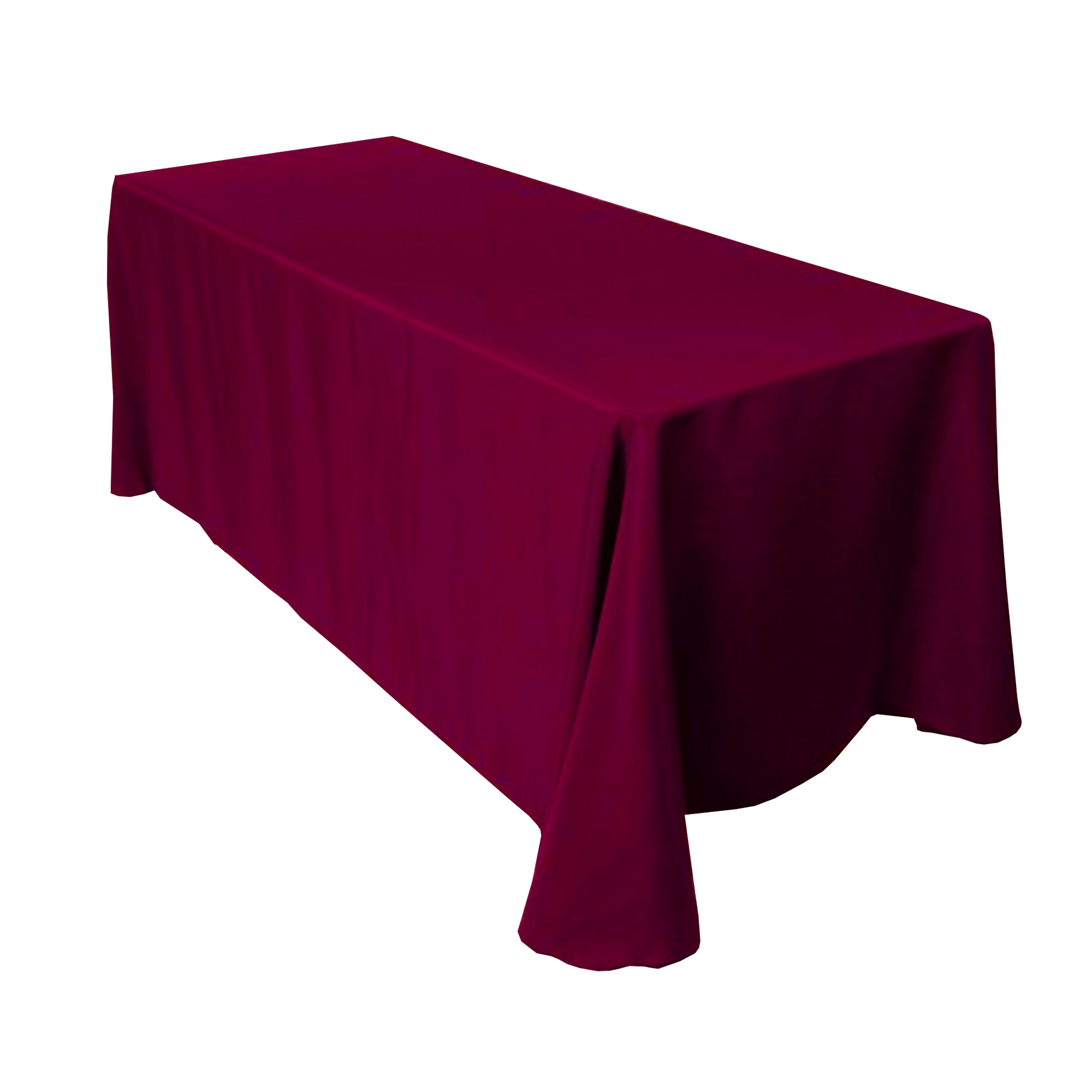 burgundy-rectangular-5.jpg 70'' x 144" Burgundy Polyester Tablecloth - Image 1