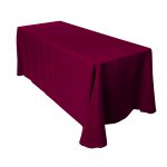 60" x 102" Weinrote Polyester-Tischdecke