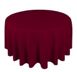 54" Round Burgundy Polyester Tablecloth