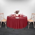 48" runde weinrote Polyester-Tischdecke – Bild 3