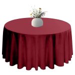 48" runde weinrote Polyester-Tischdecke – Bild 2